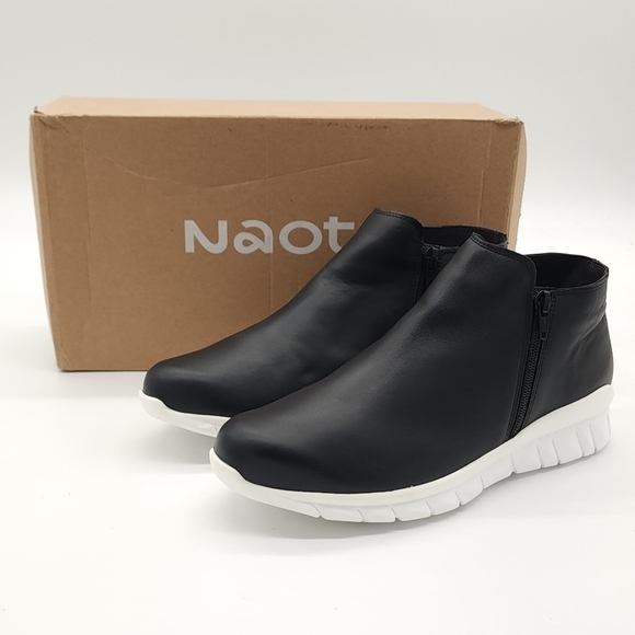 Naot Zodiac Women's Black Leather Dual-Zip Sneaker Boots Size 10 EU 41 - Picture 1 of 10